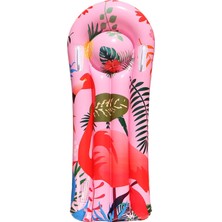 Zsykd 117x54cm Flamingo Desen Şişme Deniz Yatağı - Pembe (Yurt Dışından)