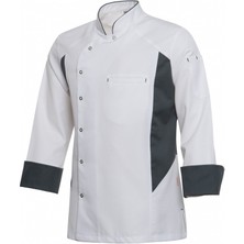 Aşçı Ceket Siyah Beyaz Kontrast Detaylı