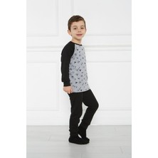 Gökçecik Tekstil Pusula Desenli Erkek Çocuk Pijama Takımı Reglan Kol Bebek Çocuk Ikili Takım