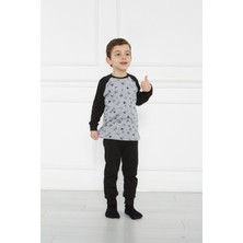 Gökçecik Tekstil Pusula Desenli Erkek Çocuk Pijama Takımı Reglan Kol Bebek Çocuk Ikili Takım