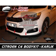 Cıtroen C4 Ön Tampon Eki Bodykit Lip-Markana Özel Sticker Hediye-