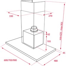 Teka DSJ 950 Duvar Tipi Davlumbaz 401 m³/h Inox 90 cm 40484832