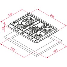 Teka EX 70.1 5G AI AL DR CI Ankastre Paslanmaz Çelik Wok Gözlü Gazlı Ocak Döküm Izgara Inox 70 cm 40212301