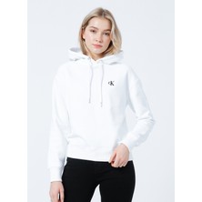Calvin Klein Kadın Pamuk Karışımı Kapüşonlu Sweatshirt