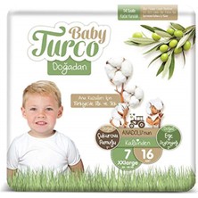 EKS Ticaret Baby Turco Doğadan Bebek Bezi, 7 Beden, 16 Adet