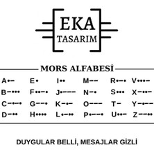 Eka Tasarım Mors Alfabesi 2'li Bileklik 925 Ayar Gümüş Kırmızı Siyah+ (1 Adet Hediye Bileklik)