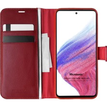 Microsonic Samsung Galaxy A53 5g Kılıf Delux Leather Wallet Kırmızı