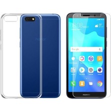 Kılıfist Huawei Honor 7s Y5 2018 Kılıf Şeffaf Silikon Kılıf + Kırılmaz Cam
