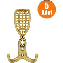 Badem10 Osmanlı Portmanto Vestiyer Duvar Askısı Dolap Elbise Askılığı Gold (5 Adet)