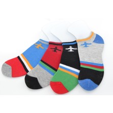 Ekinoks 4 Lü Snoopy Uçak Desenli Erkek Çocuk Patik Çorap