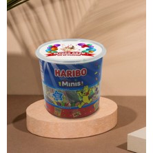 Kişiye Özel Isimli Fotoğraflı Doğum Günü Tasarımlı Dev Boy Haribo Minis Kovası (10GX100ADET) Model 14