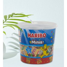 Kişiye Özel Isimli Fotoğraflı Doğum Günü Tasarımlı Dev Boy Haribo Minis Kovası (10GX100ADET) Model 14