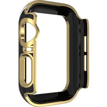 Zsykd Çift Sıra Elmas 2 Renkli Elmalı Pc Saat Kılıf Apple Watch Uyumlu Serisi 3 & 2 & 1 38 mm Siyah + Altın (Yurt Dışından)