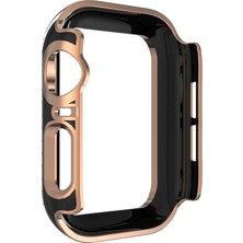 Zsykd Çift Sıra Elmas 2 Renkli Elmalı Pc Saat Kılıf Apple Watch Uyumlu Serisi 3 & 2 & 1 38 mm Siyah + Rose Gold (Yurt Dışından)