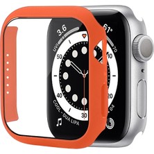 Zsykd Pc Kılıf Temperli Cam Filmi ile Apple Watch Uyumlu Series 7 45 mm Turuncu (Yurt Dışından)