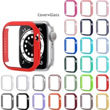 Zsykd Pc Kılıf Temperli Cam Filmi ile Apple Watch Uyumlu Series 7 45 mm Turuncu (Yurt Dışından)