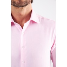 Bisse Erkek Slim Fit Uzun Kollu Klasik Gömlek PEMBE GM21K212104_K29