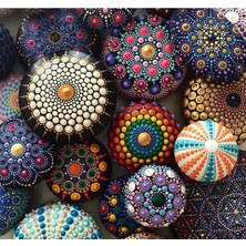 Dot Mandala Çubukları 8'li Set Farklı Büyüklüklerde Mandala Kalemi Akrilik Çubuk Kalemi
