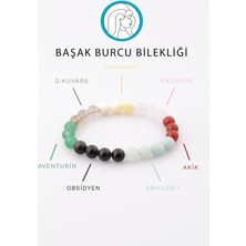 Alibaba Doğaltaş Başak Burcu Taşlarından Oluşan Doğal Taş Bileklik 8 mm Küre Kesim - Burç Bilekliği
