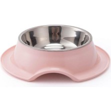 Nunbell Kedi Köpek Için Renkli Oval Melamin Çelik Mama Kabı Tekli 14 cm