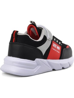 Pepino Siyah-Kırmızı-Buz Cırt Cırtlı Çocuk Spor Ayakkabı