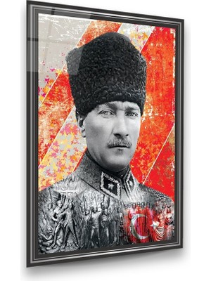 Glass Art Atatürk Dikey Cam Tablo