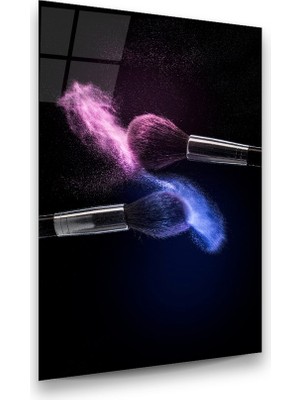 Glass Art Renkli Fırçalar Dikey Cam Tablo