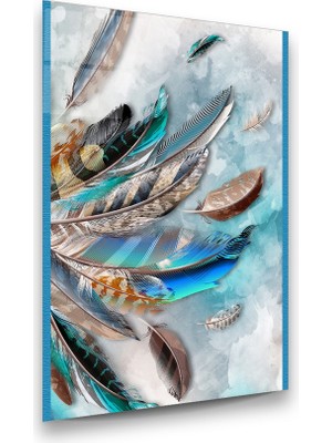 Glass Art Renkli Tüyler Dikey Cam Tablo