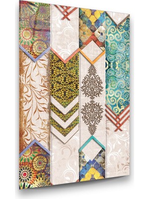 Glass Art Karışık Desenler Dikey Cam Tablo