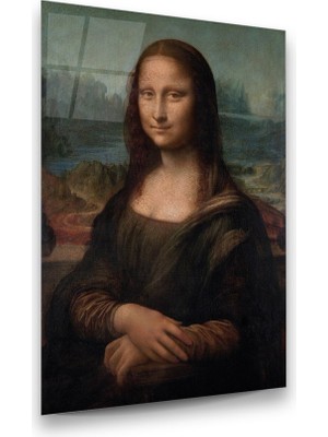 Glass Art Mona Lisa Dikey Cam Tablo
