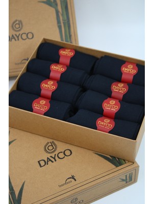 Dayco Premium Bambu Yazlık Çorap Dikişsiz 8'li Set Kraft Kutulu Lacivert 475