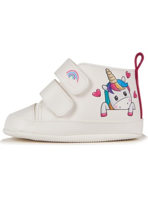 First Step Unicorn Kız Bebek Cırt Cırlı Patik Ayakkabı