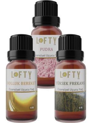 Lofty Pudra, Bereket, Frekans Uçucu Yağ Buhurdanlık Esansı Oda Kokusu Esans Buhur Yağı 10 ml