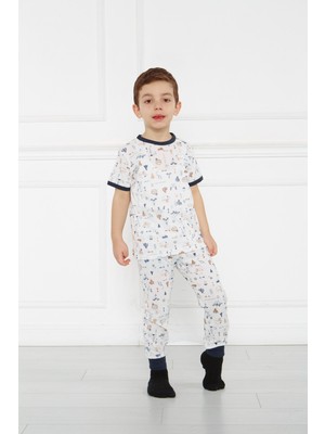 Gökçecik Tekstil Kızılderili Bisiklet Yaka Pijama Takımı Erkek Çocuk