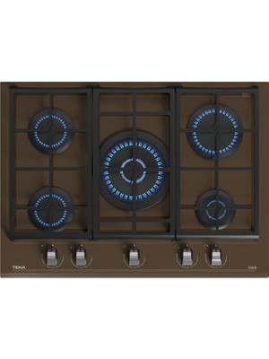 Teka GZC 75330 XBN LB Ankastre ExactFlame Teknolojili Kristal Wok Gözlü Cam Gazlı Ocak Döküm Izgara Kahverengi 70 cm 112570174