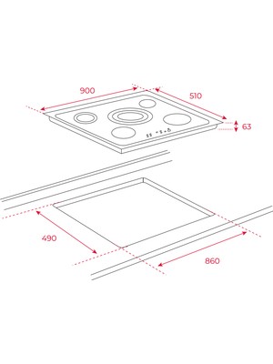 Teka TR 951 Ankastre Cam Seramik Elektrikli Ocak 8900 W Siyah 90 cm 10210002