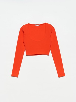 Dilvin 30111 Uzun Kollu Top-Kırmızı