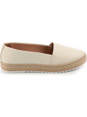 Bambi Bej Leather Kadın Espadril K015820218