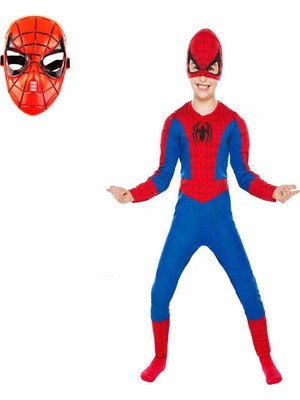 Marvel Spider-Man Kostümü Örümcek Adam Kostümü 2 Maskeli