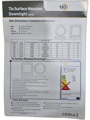 Pelsan Tio Led Downlıght Sıva Üstü 24W 1680LM 4000K Yuvarlak IP40(GÜNIŞIĞI)