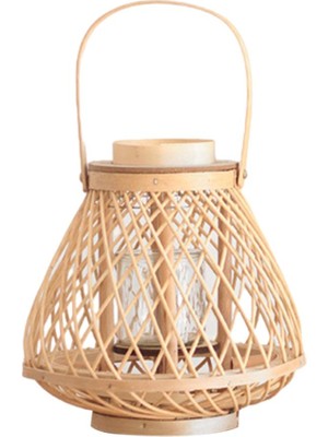 Dolity Bambu Fener El Dokuma Çay Işık Mumluk 25X38 cm (Yurt Dışından)