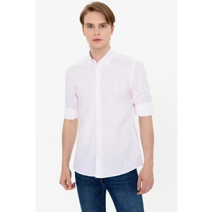 U.S. Polo Assn. Erkek Pudra Desenli Gömlek 50247963-VR042