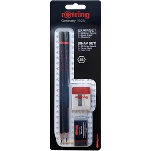 EKS Ticaret Rotring RO-2090068WK Sınav Seti - Sınav Kalemi Silgi Kalemtraş Siyah