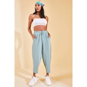 Mint Yeşili Beli Lastikli Slouchly Pantolon 2YXK5-46168-58