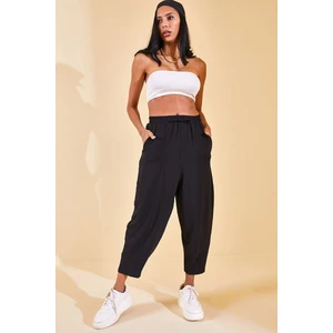 Siyah Beli Lastikli Slouchly Pantolon 2YXK5-46168-02