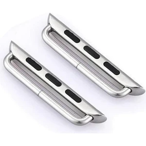 Apple Watch Uyumlu 7 41 mm Metal Kordon Kayış Adaptörü - Gümüş