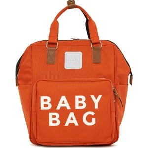 Kiremit Baby Bag Baskılı Cepli Anne Bebek Bakım Sırt Çantası