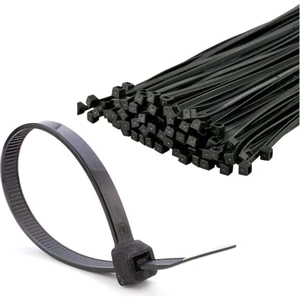 3,6 x 150 mm Siyah 15 cm Kablo Bağı Cırt Kelepçe 100 Lü