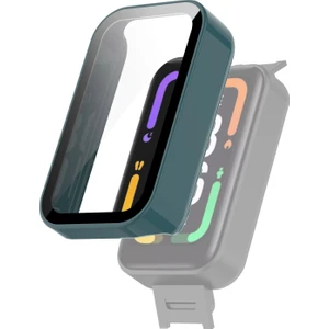 For Xiaomi Redmi Smart Band Pro Pc + Tempered Glass Watch Protective Case(Pine Needle Green) (Yurt Dışından)