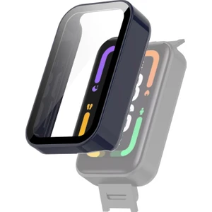 For Xiaomi Redmi Smart Band Pro Pc + Tempered Glass Watch Protective Case(Ink Blue) (Yurt Dışından)